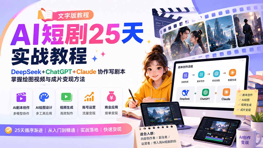 AI短剧25天实战教程(文字版教程-皮皮网创