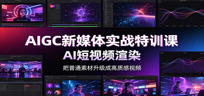 AIGC新媒体实战特训课:工具入门实操,AI短视频渲染,数字人商业视频制作-皮皮网创