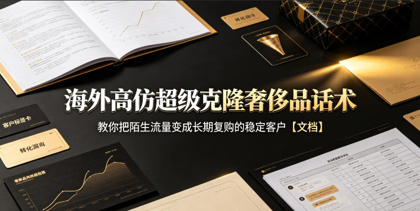 海外高仿超级克隆奢侈品话术,教你把陌生流量变成长期复购的稳定客户【文档】-皮皮网创