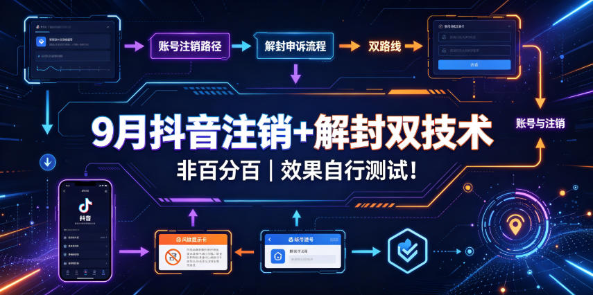 9月抖音注销+解封双技术,非百分百,效果自行测试!-皮皮网创
