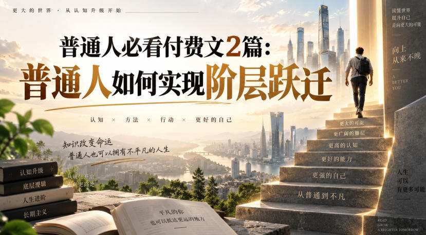 普通人必看付费文2篇：普通人如何实现阶层跃迁-皮皮网创