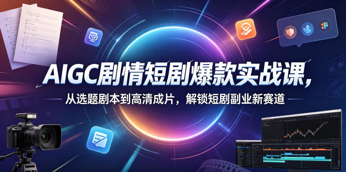 AIGC剧情短剧爆款实战课,从选题剧本到高清成片,解锁短剧副业新赛道(更新0906)-皮皮网创