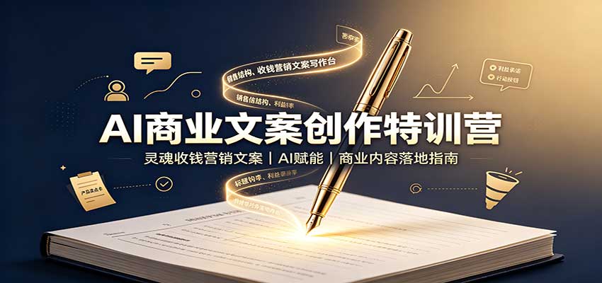 AI商业文案创作特训营：灵魂收钱营销文案，AI赋能，商业内容落地指南-皮皮网创