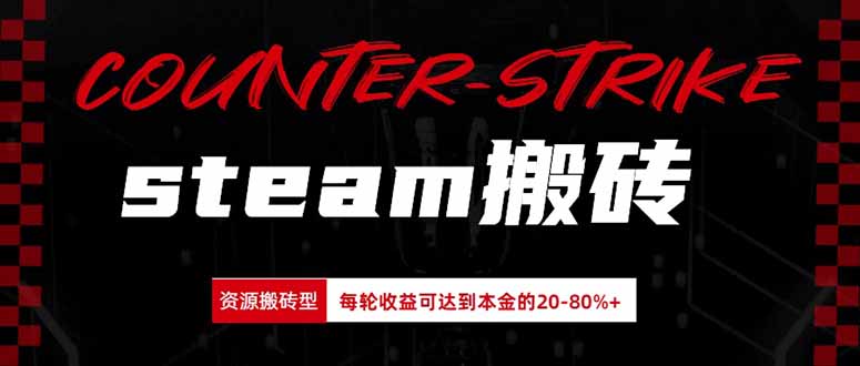 Steam搬砖，每轮收益为本金的20-80%，平均每天仅需半小时，新人轻松上手-皮皮网创