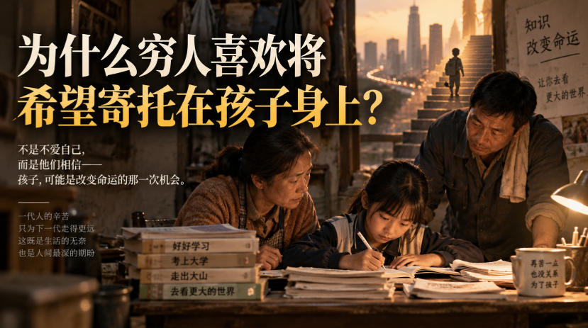 某社群精品文章：为什么穷人喜欢将希望寄托在孩子身上？-皮皮网创