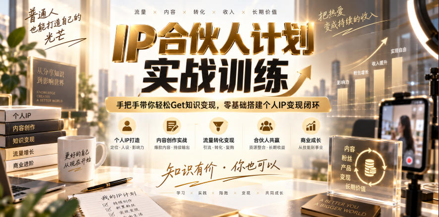 IP合伙人计划实战训练,手把手带你轻松Get知识变现,零基础搭建个人IP变现闭环(更新260908)-皮皮网创
