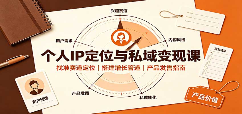 个人IP定位与私域变现课:找准赛道定位,搭建增长管道,产品发售指南-皮皮网创