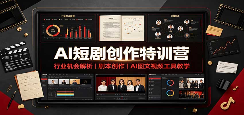 AI短剧创作特训营：行业机会解析，剧本创作，AI图文视频工具教学(文字版)-皮皮网创