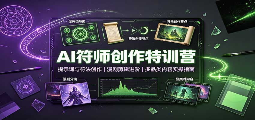 AI符师创作特训营：提示词与符法创作，漫剧剪辑进阶，多品类内容实操指南-皮皮网创