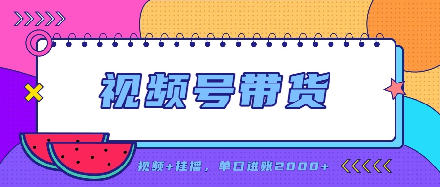日入2000+的副业,视频号带货,一部手机改写人生篇章,无需投资-皮皮网创