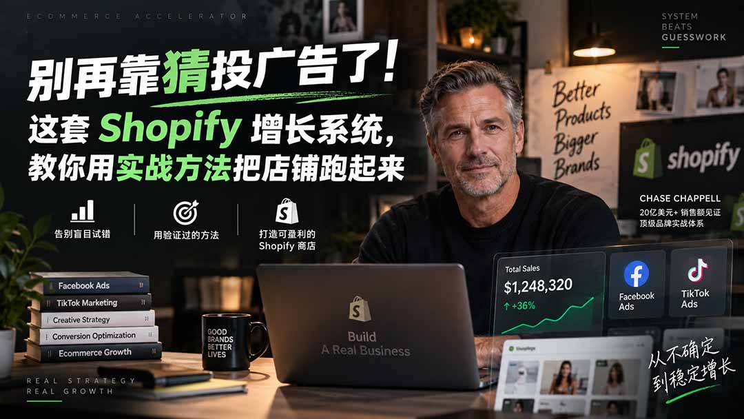 别再靠猜投广告了!这套 Shopify 增长系统,教你用实战方法把店铺跑起来【原创双语字幕】-皮皮网创