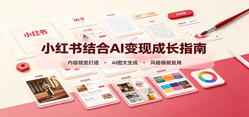 小红书结合AI变现成长指南：账号精准定位，内容视觉打造，搭建可复制流量获客体系-皮皮网创
