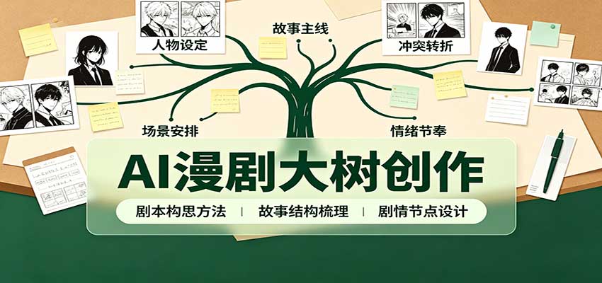 AI漫剧大树创作：剧本构思课程讲解，软件插件配置，配套工具资料完整梳理-皮皮网创
