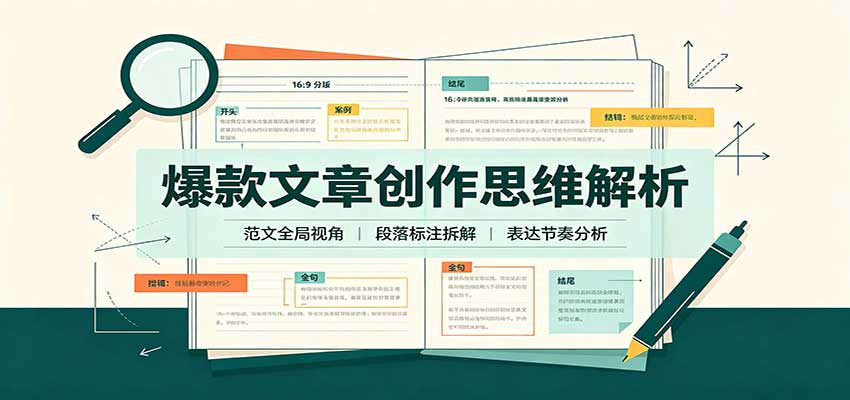 爆款文章创作思维解析:全局视角拆解范文,梳理行文逻辑,搭配真实拆文实操案例-皮皮网创