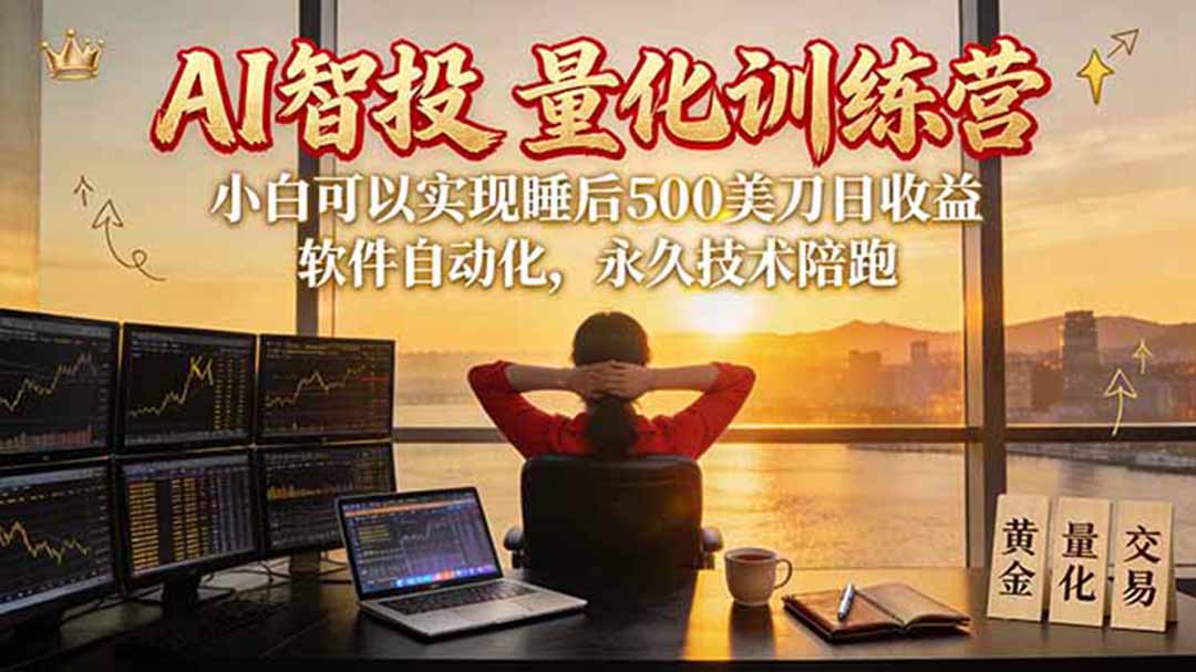 AI智投EA量化训练营【第三期】，多策略智投+防爆技术+趋势分析 ，轻松上手，矩阵放大，长期稳定。-皮皮网创