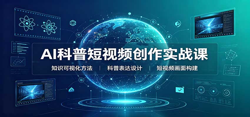 AI科普短视频创作实战课:配套要点文档,文案与视频提示词模板教学-皮皮网创