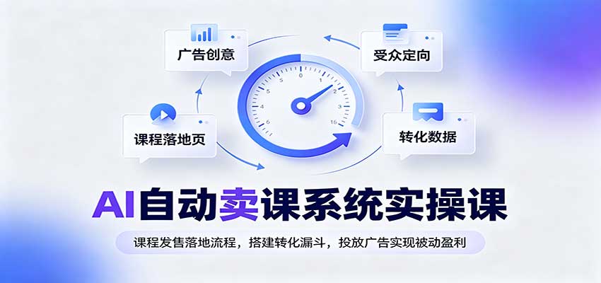 AI自动卖课系统实操课:课程发售落地流程,搭建转化漏斗,投放广告实现被动盈利-皮皮网创