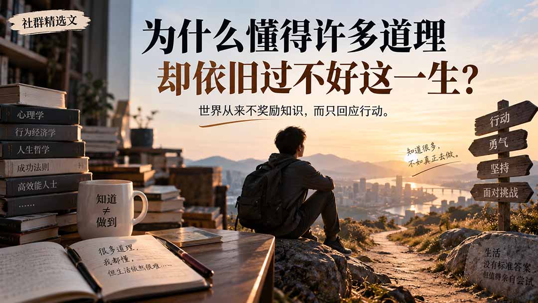 社群精选文:为什么懂得许多道理却依旧过不好这一生?-皮皮网创
