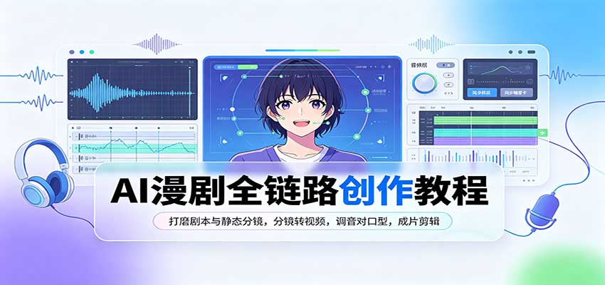 AI漫剧全链路创作教程：打磨剧本与静态分镜，分镜转视频，调音对口型，成片剪辑-皮皮网创