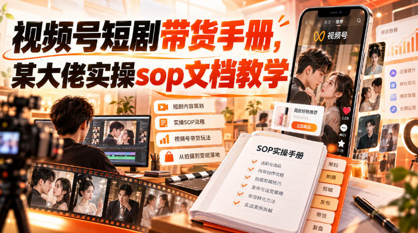 视频号短剧带货手册，某大佬实操sop文档教学-皮皮网创