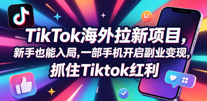 【无水印】Tc联盟TikTok海外拉新项目，新手也能入局，一部手机开启副业变现，抓住Tiktok红利(更新0927)-皮皮网创