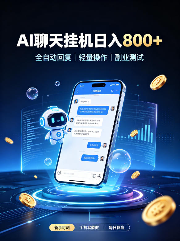 AI聊天挂G项目，日入800➕，全自动操作，适用个人副业，支持工作室矩阵操作【揭秘】-皮皮网创