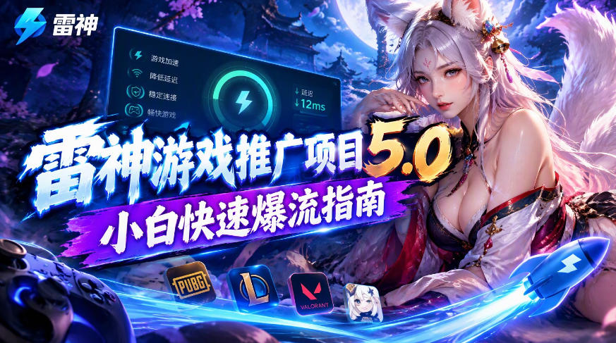 雷神游戏推广项目5.0-小白快速爆流指南，最的好一天收益就1K+-皮皮网创