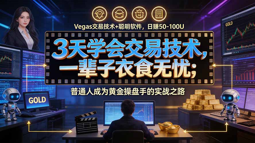 3天学会做交易，普通人快速成为操盘手” Vegas交易系统+聪明软件 ， 日赚50-1000U， 长期稳定，小白轻松上手-皮皮网创