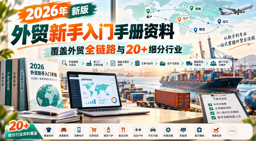 2026年新版外贸新手入门手册资料，覆盖外贸全链路与20+细分行业-皮皮网创