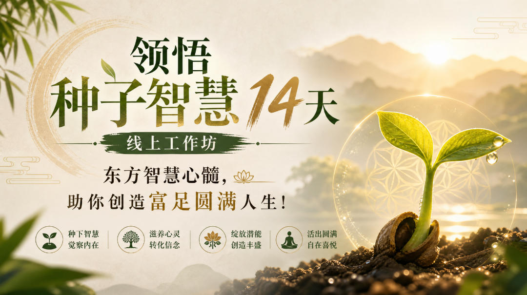 鹿大米领悟种子智慧14天线上工作坊,东方智慧心髓,助你创造富足圆满人生!-皮皮网创