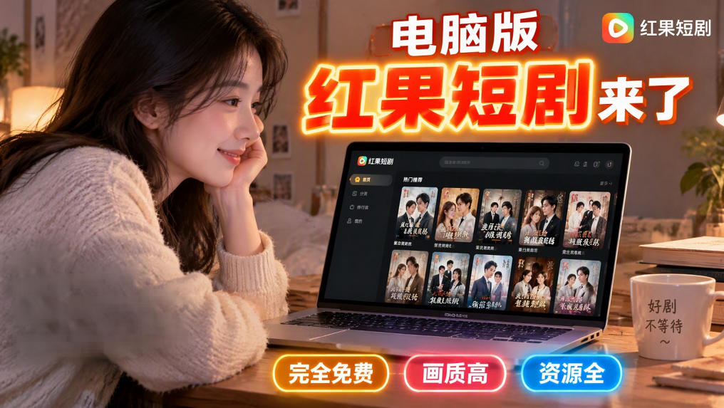 手机看短剧费眼？电脑版红果短剧来了，完全免费、画质高、资源全-皮皮网创