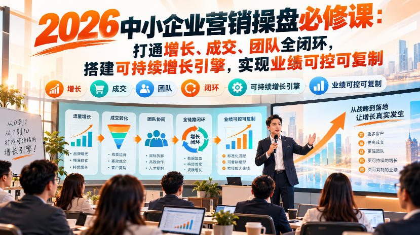2026中小企业营销操盘必修课:打通增长、成交、团队全闭环,搭建可持续增长引擎,实现业绩可控可复制-皮皮网创