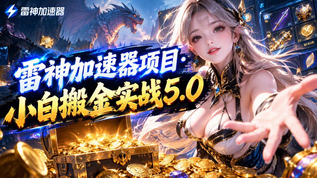 雷神加速器项目·小白搬金实战5.0，抖音W播100-150r，小白入局一天也能几十r-皮皮网创