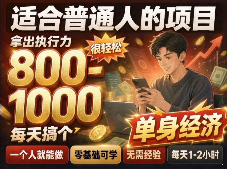 单身交友社群,普通人拿出执行力一个人每天搞个800-1k很轻松,普通人随时入局,无需经验【揭秘】-皮皮网创