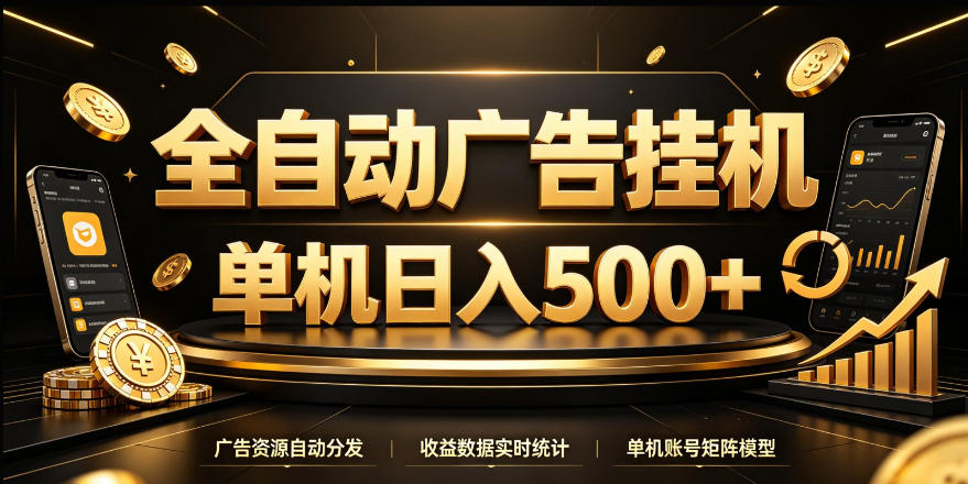 全自动广告挂G,单机500+,24小时不停的去看广告获取收益,无需人工值守【揭秘】-皮皮网创