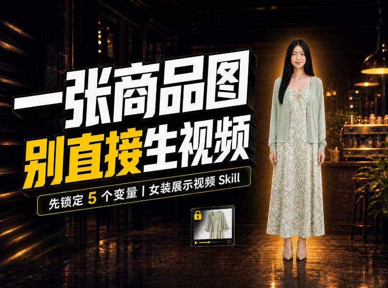 女装AI视频总翻车?问题不在提示词,女装展示视频Skill先锁定5个变量!-皮皮网创