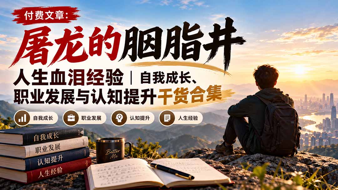 付费文章:屠龙的胭脂井人生血泪经验|自我成长、职业发展与认知提升干货合集-皮皮网创
