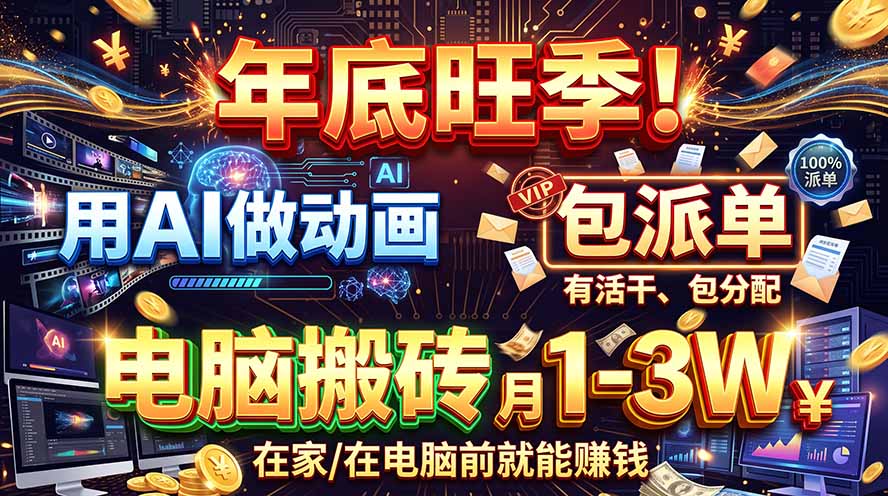 AI代做动画，旺季捡钱！一单500-1000+，提供做单渠道，新手可做！-皮皮网创