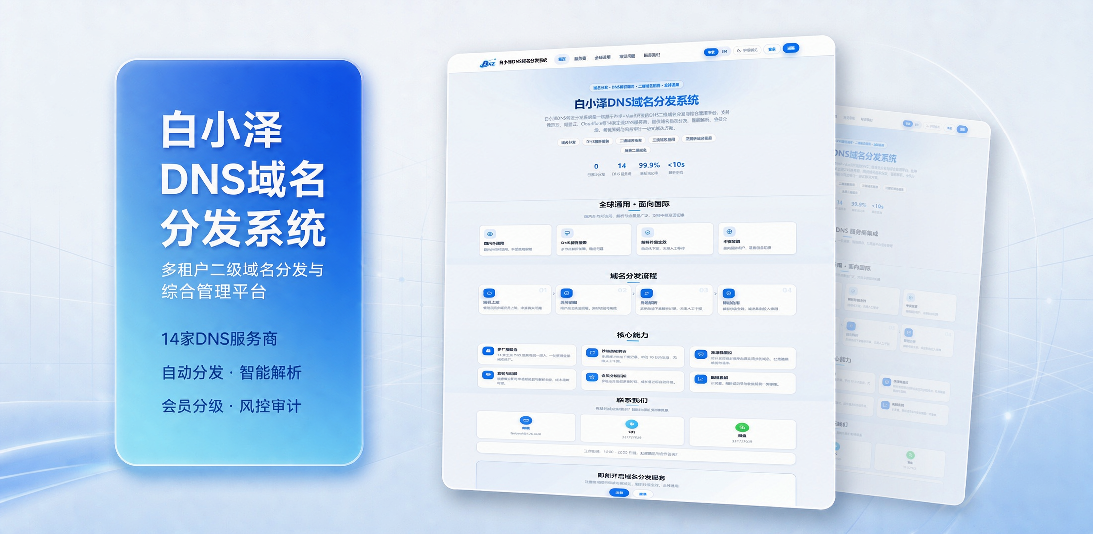 白小泽DNS域名分发系统 公测版 v1.0.0-皮皮网创