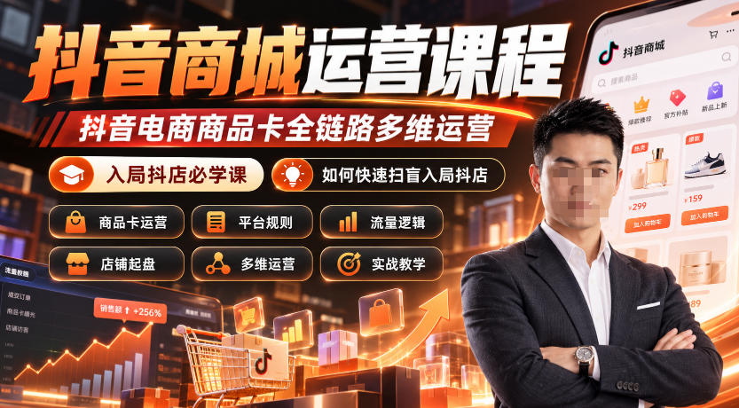 抖音商城运营课程,抖音电商商品卡全链路多维运营,入局抖店必学课, 如何快速扫盲入局抖店(更新1017)-皮皮网创
