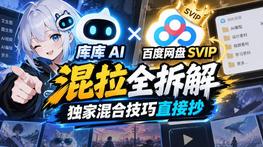 库库AI×百度网盘SVIP混拉全拆解，独家混合技巧直接抄-皮皮网创