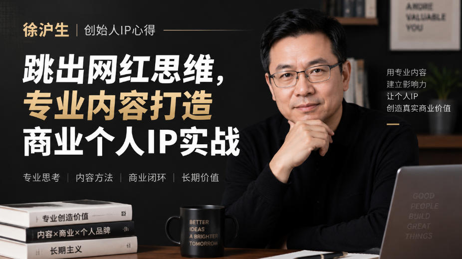 徐沪生创始人IP心得|跳出网红思维,专业内容打造商业个人IP实战【文档】-皮皮网创