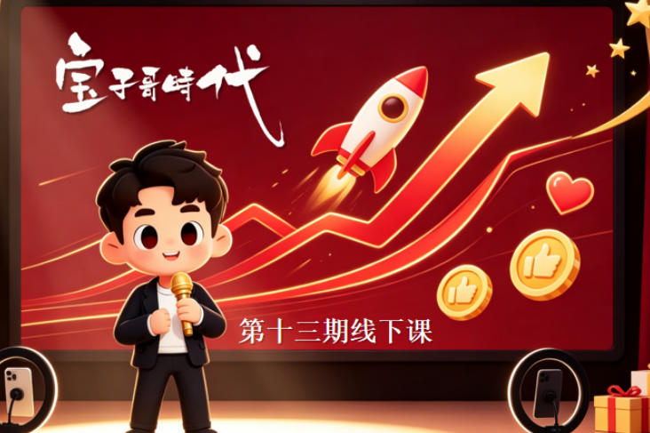 宝子哥抖音直播第13期VIP线下课9月5-6日，26年最值得看的直播课程，快速突破直播间流量瓶颈，打造高效起号闭环-皮皮网创
