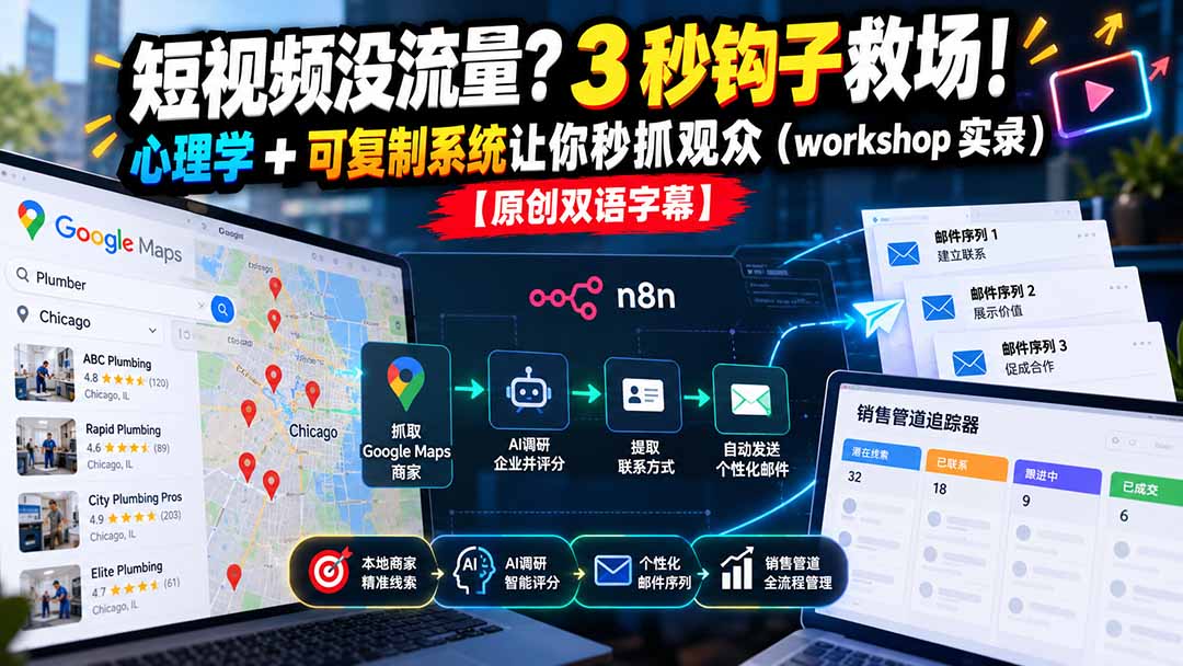 短视频没流量?3 秒钩子救场!心理学 + 可复制系统让你秒抓观众(workshop 实录-皮皮网创