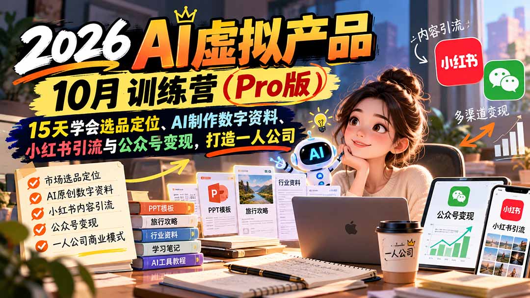 2026AI虚拟产品10月训练营(Pro版-皮皮网创