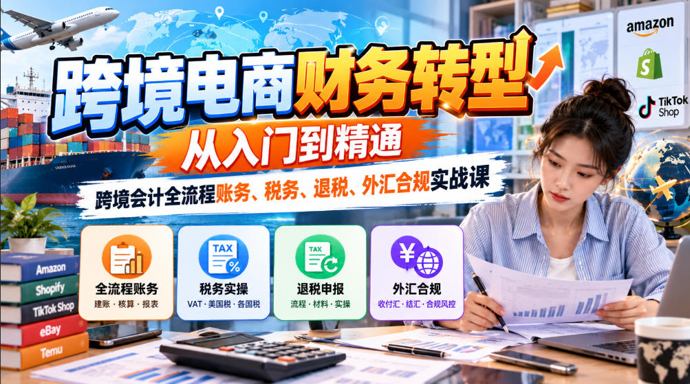 跨境电商财务转型:从入门到精通|跨境会计全流程账务、税务、退税、外汇合规实战课-皮皮网创