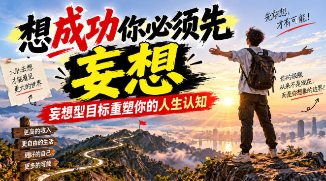 付费文章:想成功你必须先妄想,妄想型目标重塑你的人生认知-皮皮网创