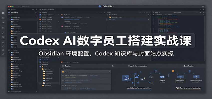 Codex AI数字员工搭建实战课:Obsidian 环境配置,Codex 知识库与封面站点实操-皮皮网创