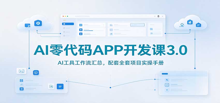 AI零代码APP开发课3.0:AI工具工作流汇总,配套全套项目实操手册-皮皮网创