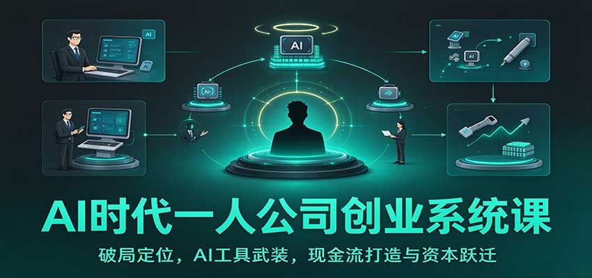 AI时代一人公司创业系统课:破局定位,AI工具武装,现金流打造与资本跃迁-皮皮网创